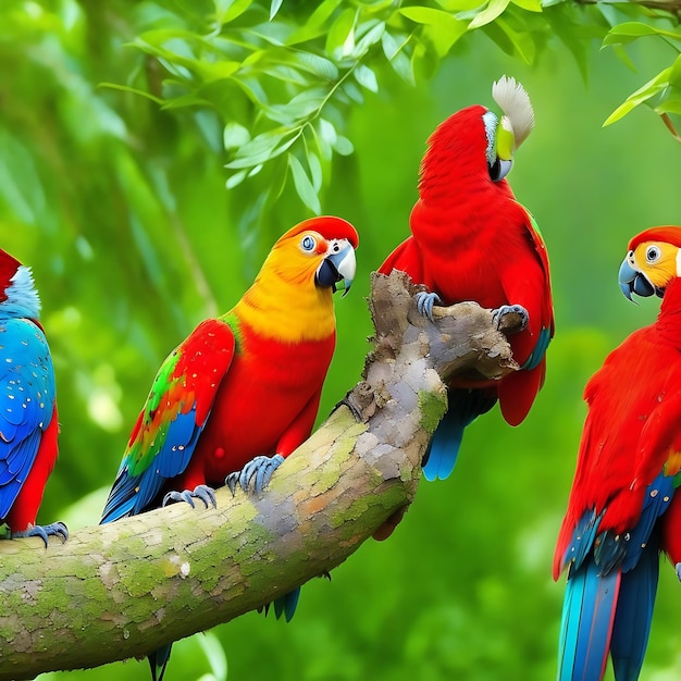 free photo colorful parrot in jangle