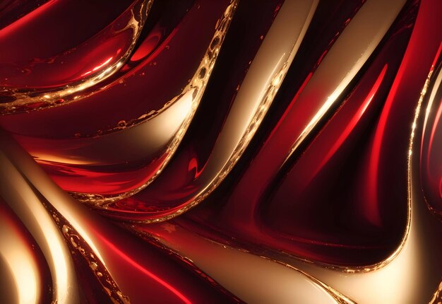 Free photo creative abstract wavy effects color curves flow red gold