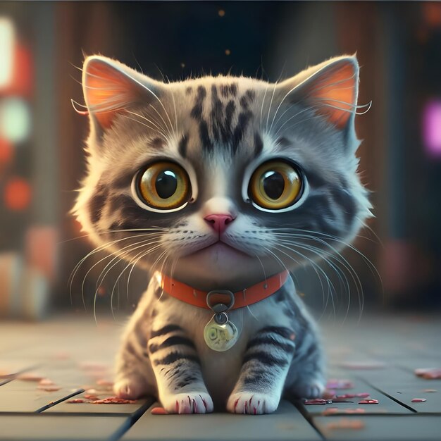 Free Photo A Cute Cat Ai Generated