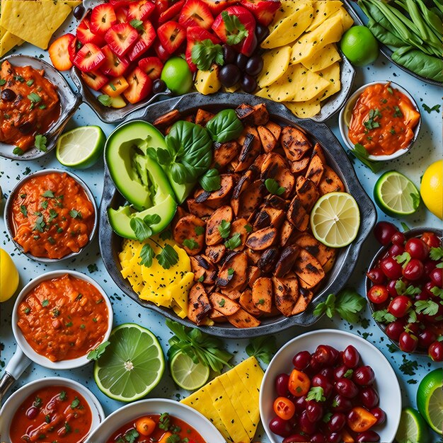 Free photo Delicious Brazilian Food Flat Lay