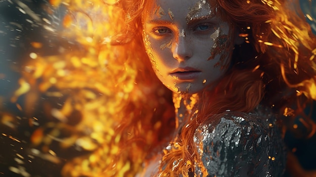 a free photo of fire girl