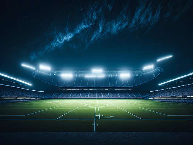 Free photo football stadium at night generative ai