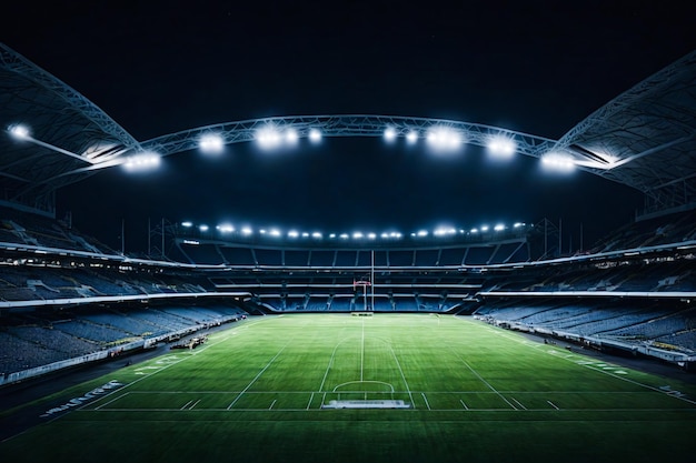 Free photo football stadium at night generative ai