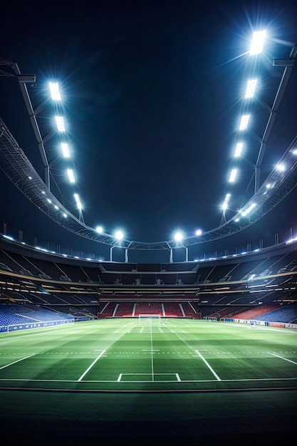 Free photo football stadium at night generative ai