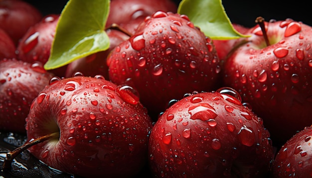 free photo of fresh red apples covered with water drops apples backgound