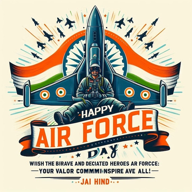 Photo free photo happy indian air force day day celebration