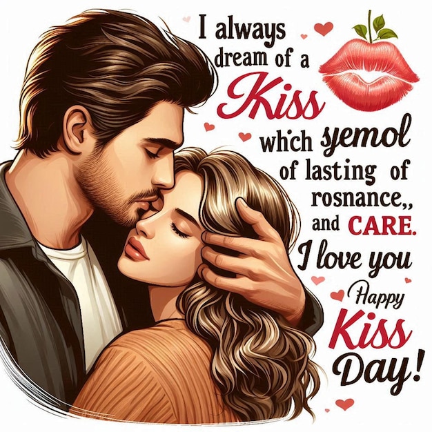 Photo free photo happy international kissing day celebration