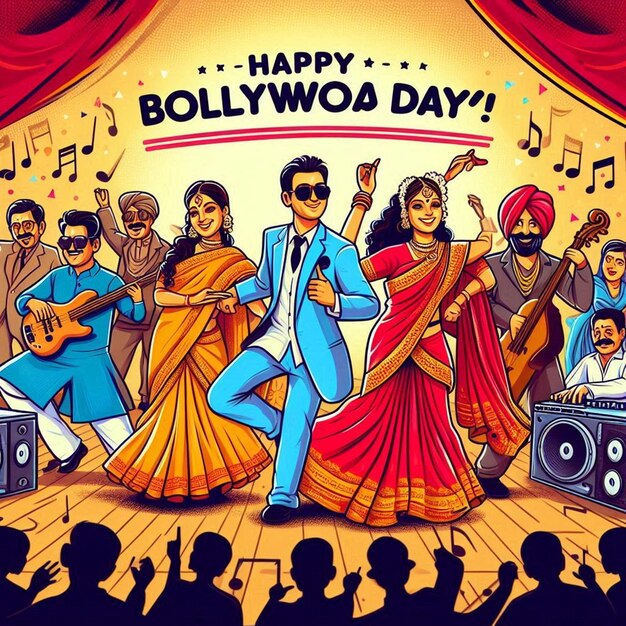 Photo free photo happy world bollywood day celebration