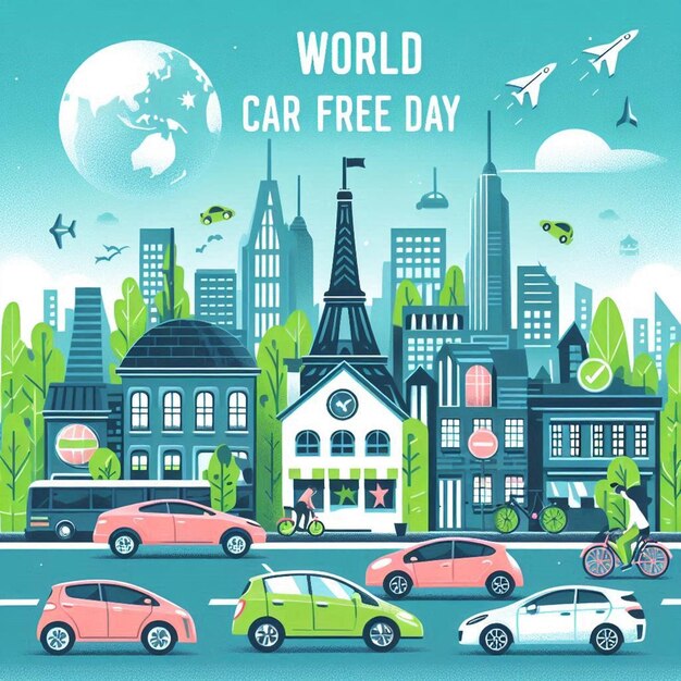 Free Photo Happy World Car Free Day Celebration