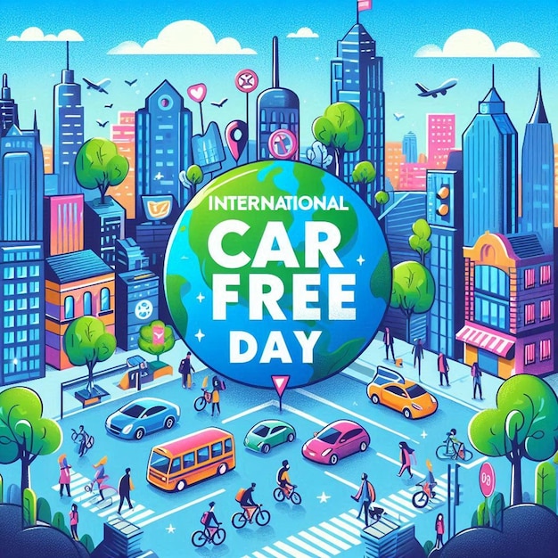 Free Photo Happy World Car Free Day Celebration