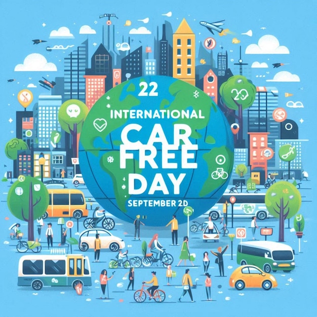 Free Photo Happy World Car Free Day Celebration