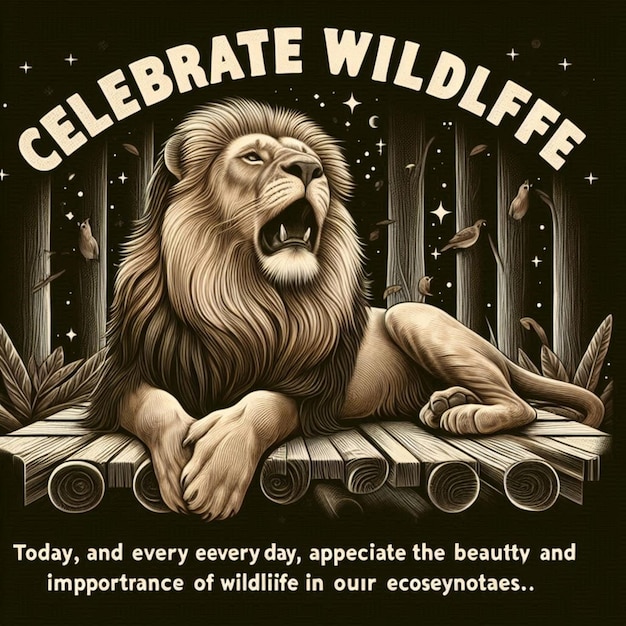 Free Photo Happy World Lion Day