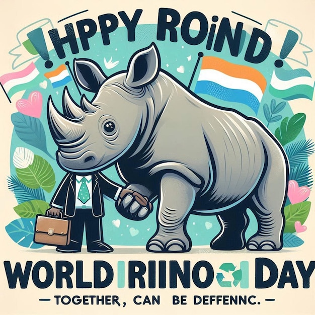 Free Photo Happy World Rhino Day Celebration