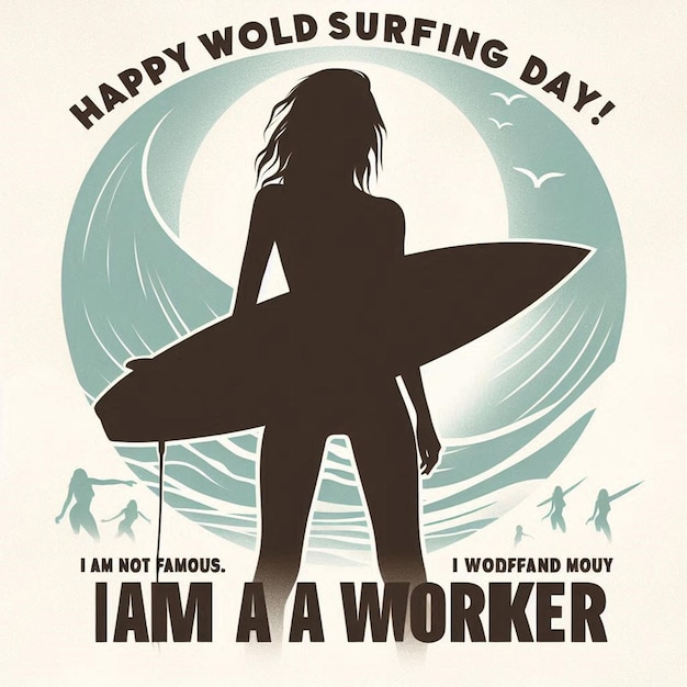 Photo free photo happy world surfing day celebration