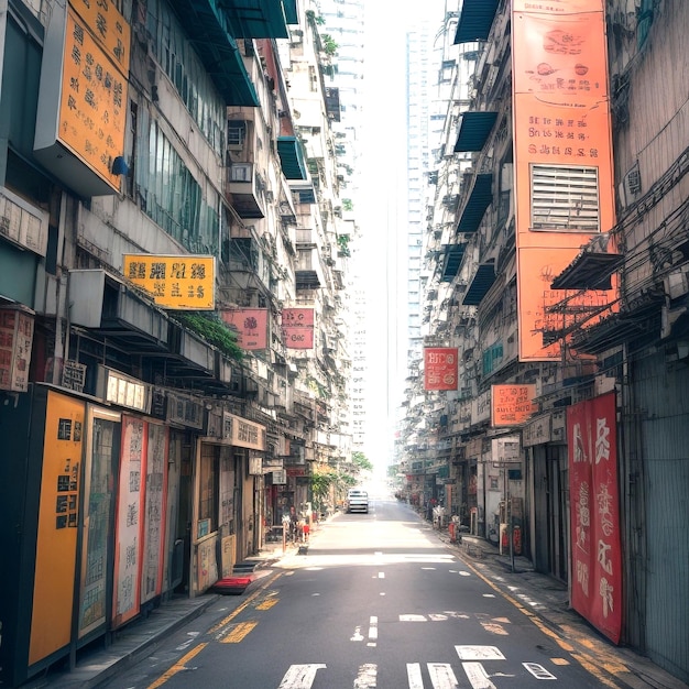 Free photo hong kong street view