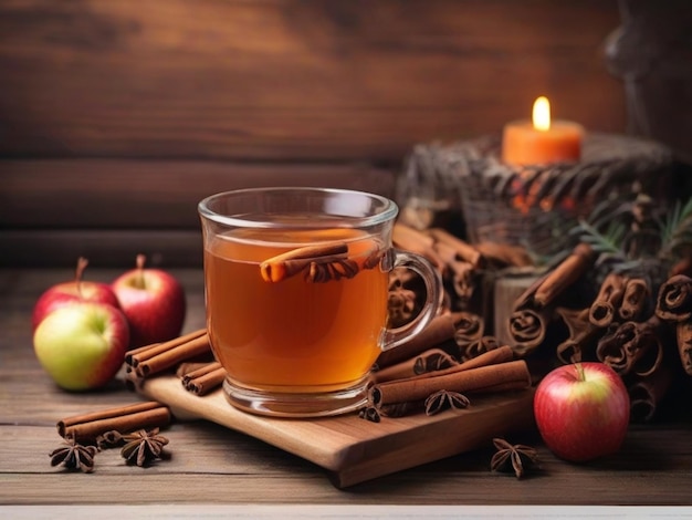 Free photo hot mulled apple cider