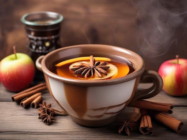 Free photo hot mulled apple cider