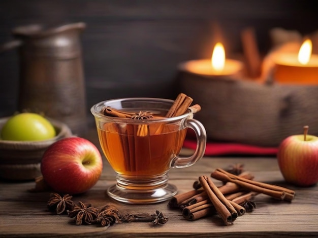 Free photo hot mulled apple cider