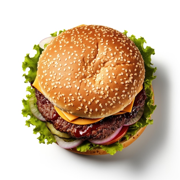 Free Photo humburger cheese burger on white background