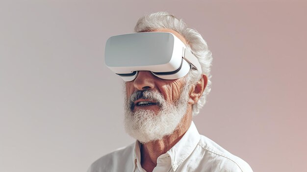 a free photo of man wearing VR glasses