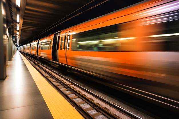 Free photo motion blur of automatic train moving