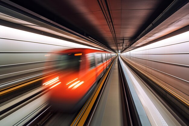 Free photo motion blur of automatic train moving