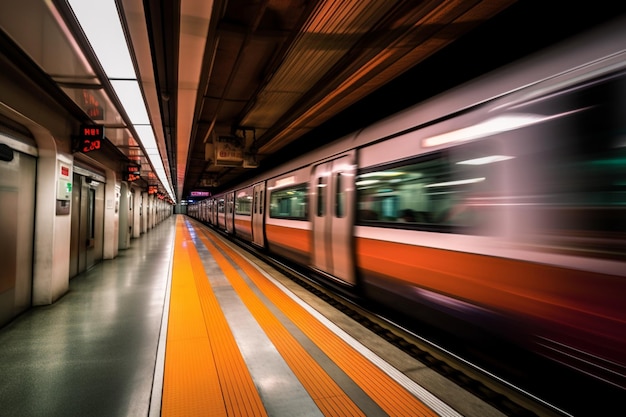 Free photo motion blur of automatic train moving