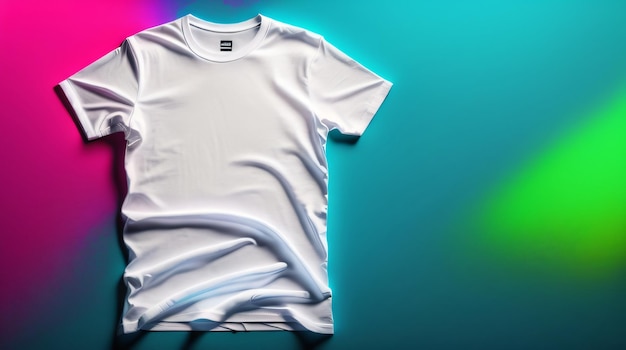 Free photo New colorful tshirts mockup with copy space on drak color Background