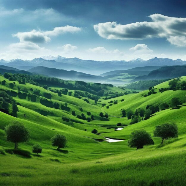 Photo free photo panoramic green hills