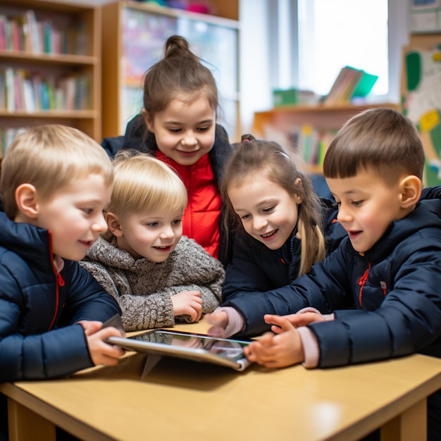 Free photo primary students in class