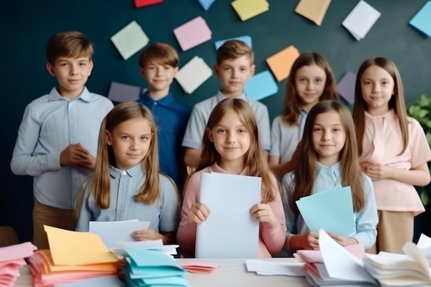 Free photo primary students in class