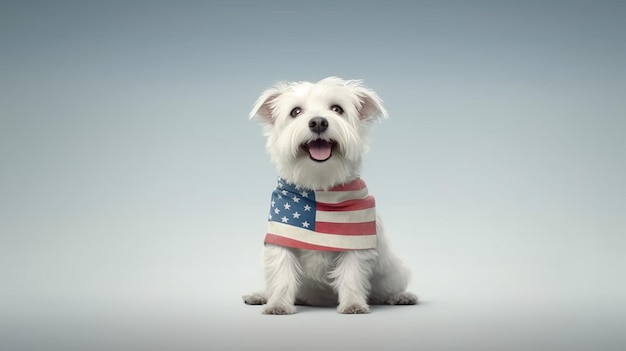 a free photo of puppy with US flag