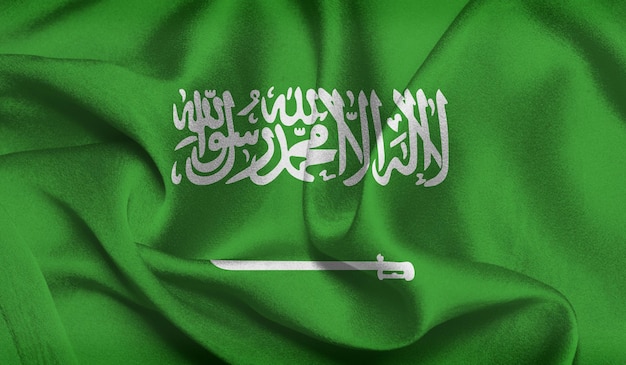 Photo free photo of saudi arabia flag with fabric texture