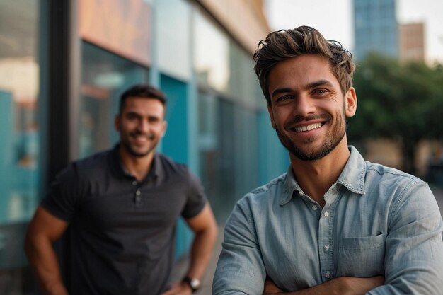 Free photo smiling young male professional standing w