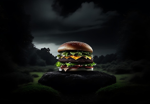 Free photo tasty burger fast food with beef and cheese