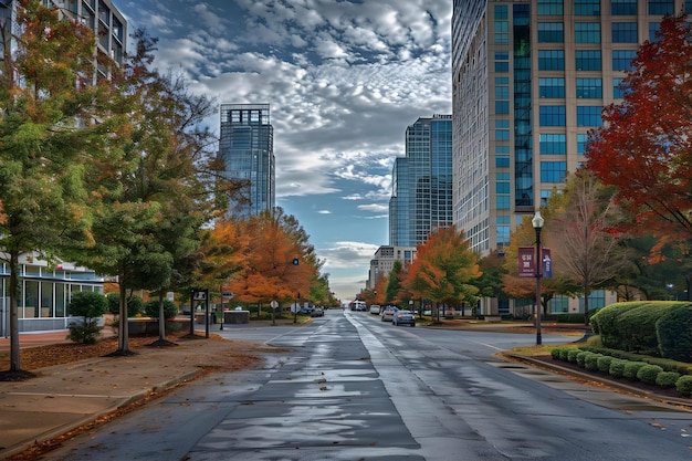 Photo free photo view of downtown raleigh north carolina from street level hdr image