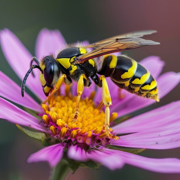 Free Photo of Wasp on flower Avispa en flor