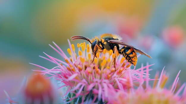 Photo free photo of wasp on flower avispa en flor