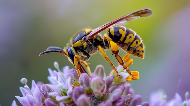 Free Photo of Wasp on flower Avispa en flor