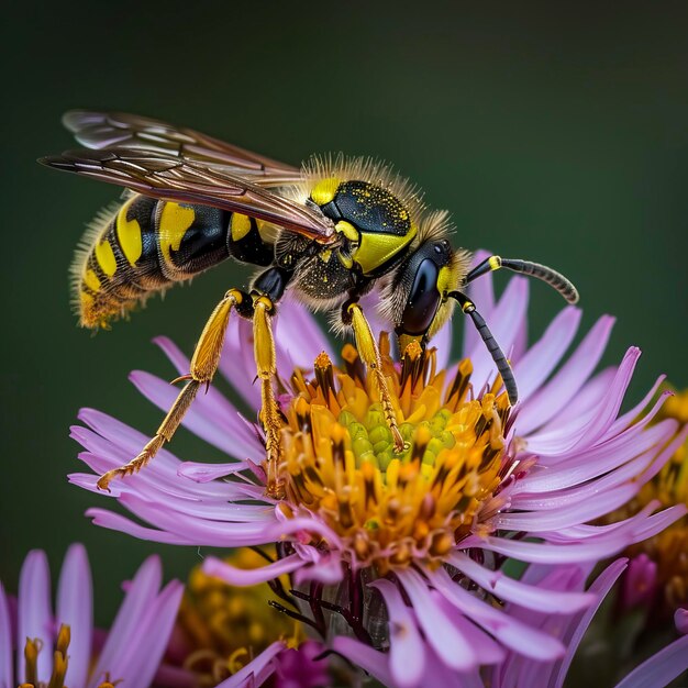 Free Photo of Wasp on flower Avispa en flor