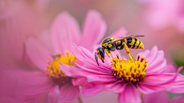 Free Photo of Wasp on flower Avispa en flor