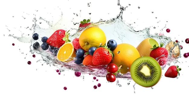 Free photos fresh water fruit food white background generative AI