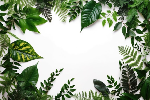 Free photos of green plant leaf frame background