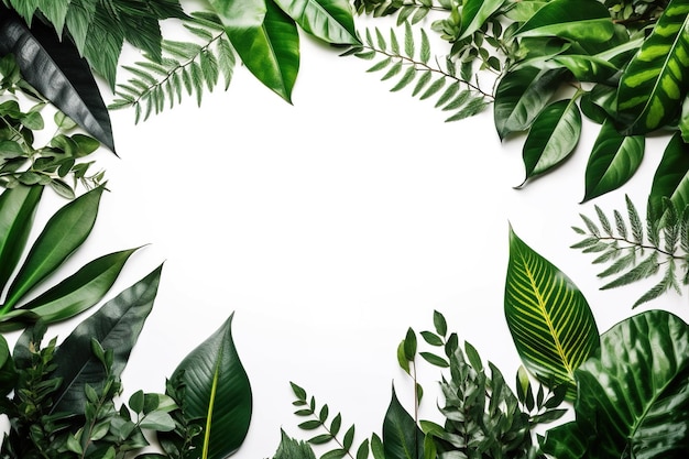 Free photos of green plant leaf frame background