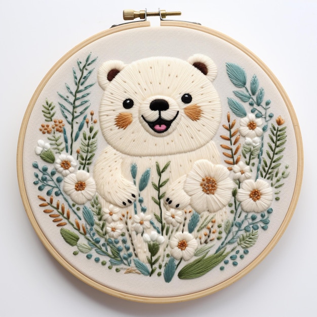 Free pictures of cute animal art embroidery crafts for kids