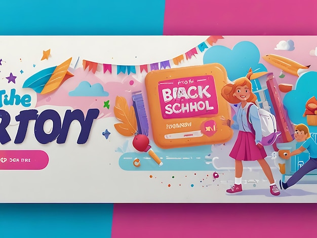 Photo free psd back to school social media bannerai generated