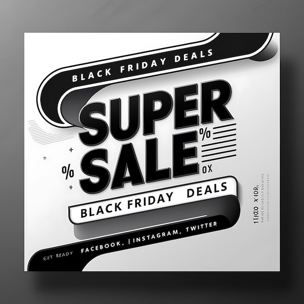 Free PSD black friday super sale social media banner template