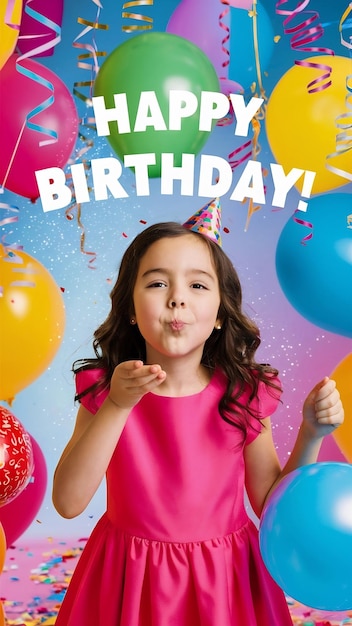 Free psd happy birthday young girl banner template