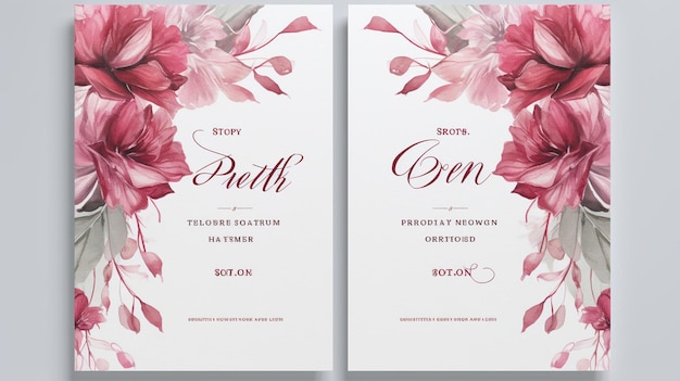 Free PSD wedding floral invitation template