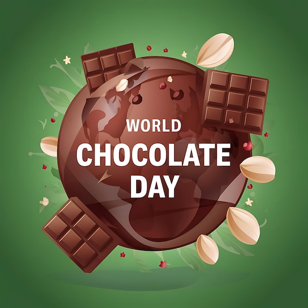 Free realistic world chocolate day with chocolate background